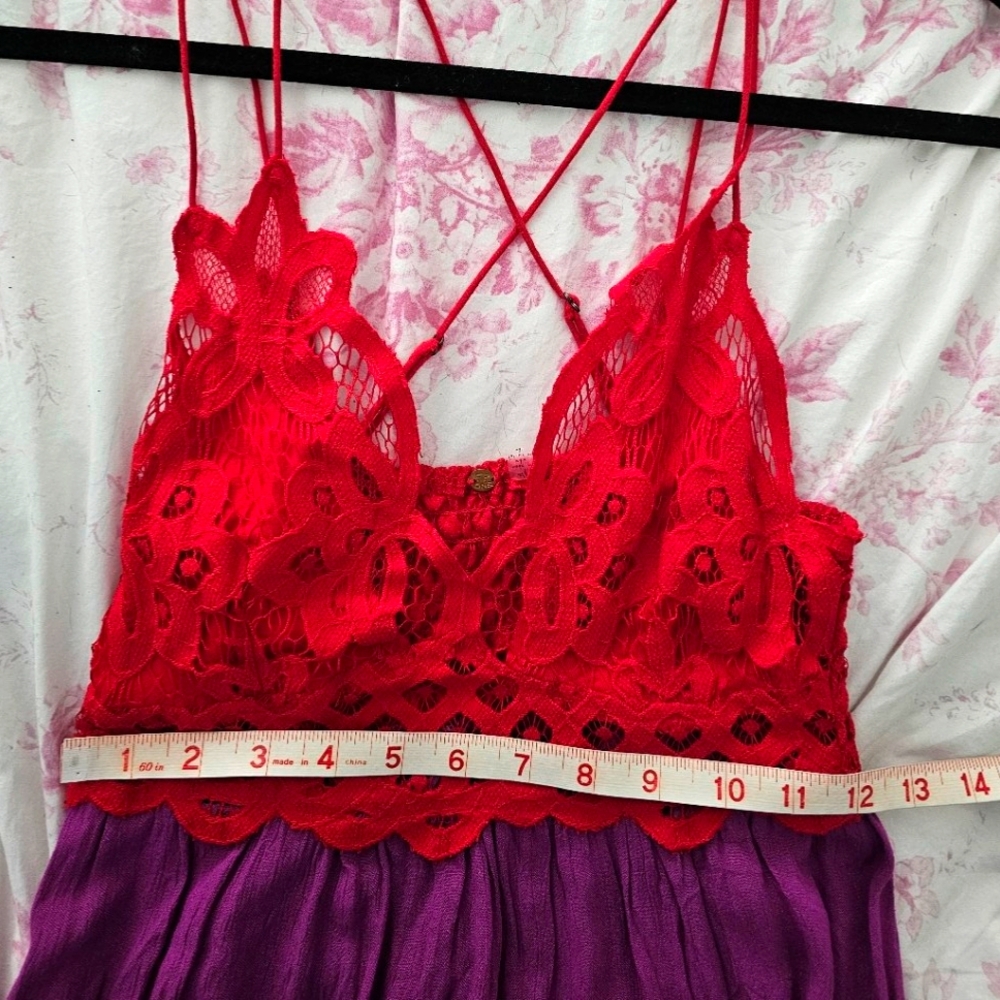 Nwot Free People One FP Adella dress in Red And Purple - Picture 11 of 15